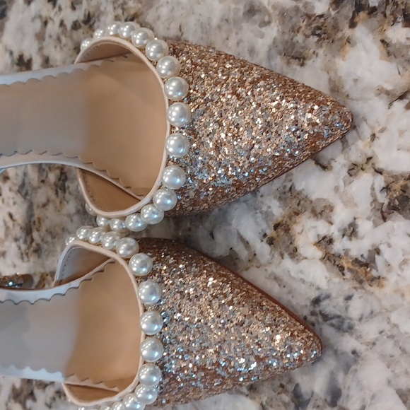 Antonio Melani x Nicola Bathie Bebe Ankle Strap Glitter Pearl Detail Multi Size - Picture 5 of 15